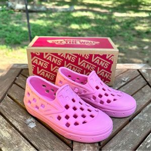 NWT Vans Pink Rubber Slip-on Trk size 10